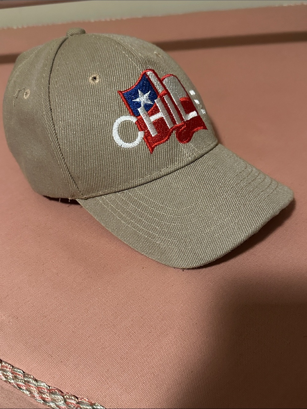 Chile Beige Embroidered Flag Baseball Cap -hat 🇨🇱